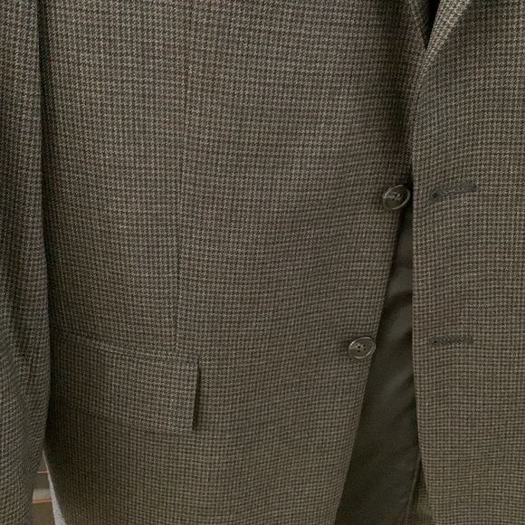 Ralph Lauren 42L Gray Houndstooth Wool Sport Coat Vtg 90s Union Made Teamster - Picture 2 of 10